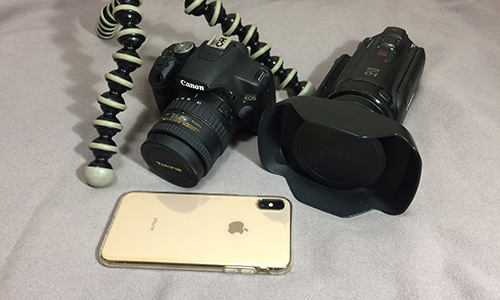 iPhone XS Max / Canon EOS Kiss X3 / Canon iVIS HF G10 / JOBY GorillaPod GP3-GH