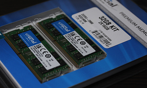 Cruical Ram Memory 32GB KIT 16GB x 2 SO-DIMM DDR4 2666MHz PC4-21300 CL19 - Studio Milehigh